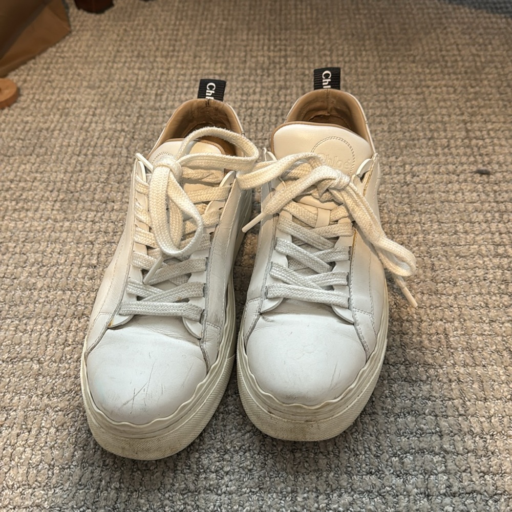USED CHLOÈ LAUREN LOW TOP SNEAKER SIZE 38